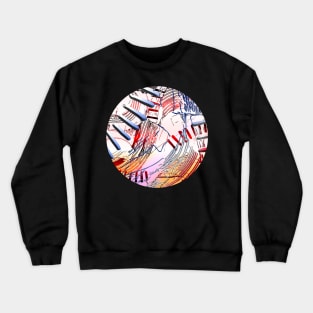 Geometric modern Boho abstract mid century stripes minimalist 107 Pattern Crewneck Sweatshirt